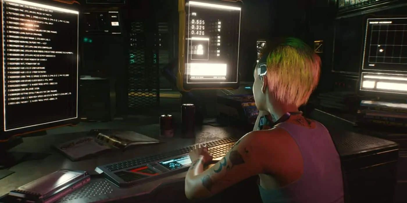 Cyberpunk 2077 Hacker At Desk
