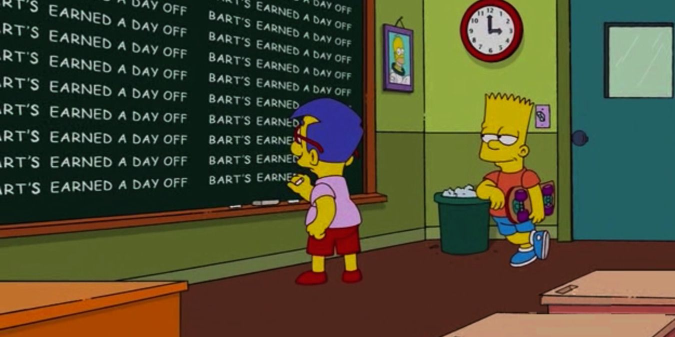 The Simpsons Mulhouse &amp; Bart Chalkboard