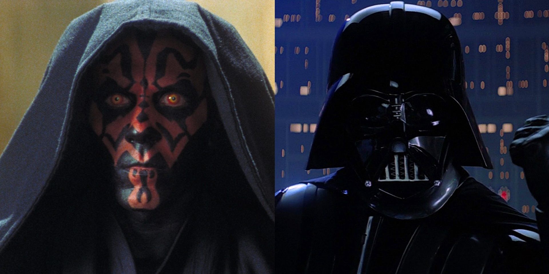 Darth Maul in The Phantom Menace and Darth Vader in The Empire Strikes Back.