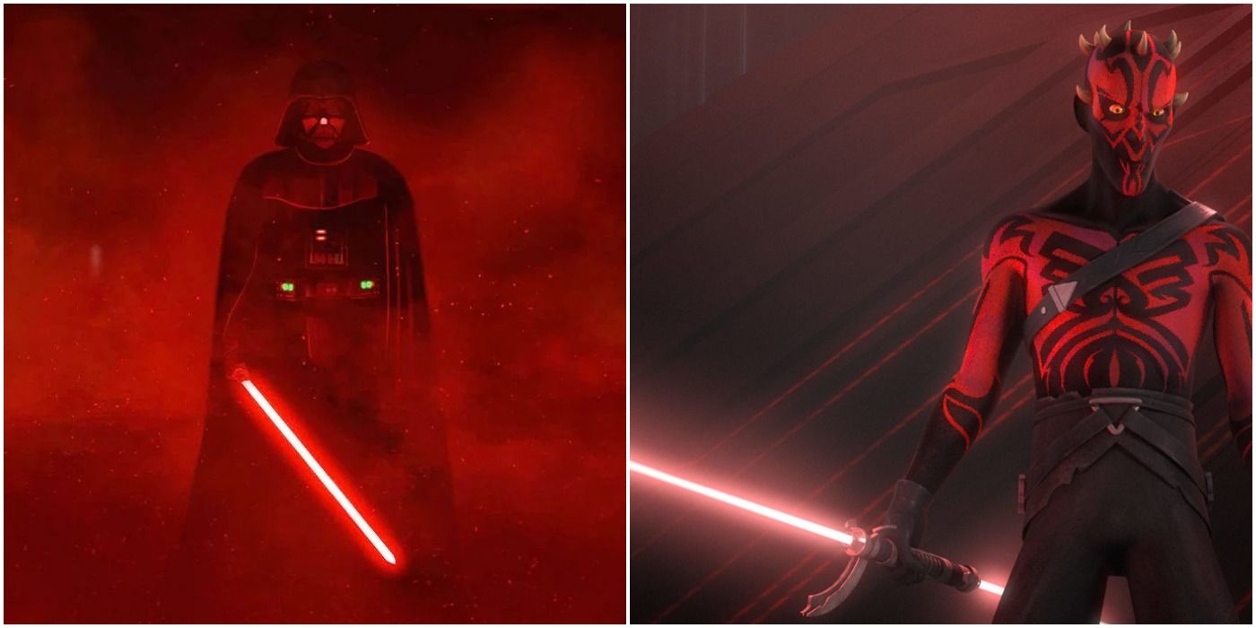 Darth Vader in the ending of Rogue One: A Star Wars Story and Maul animated in Dave Filoni's animated shows The Clone Wars and Rebels