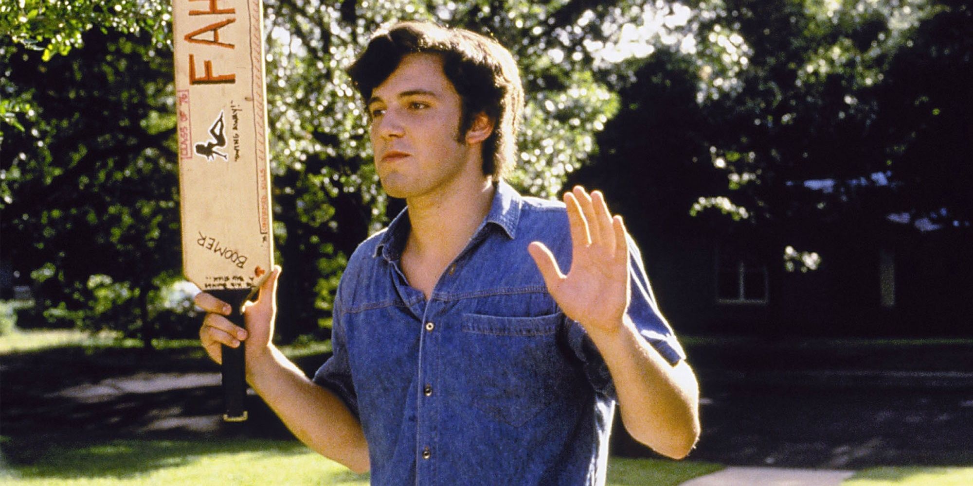 Ben Affleck raising his hands in innocence in Dazed and Confused