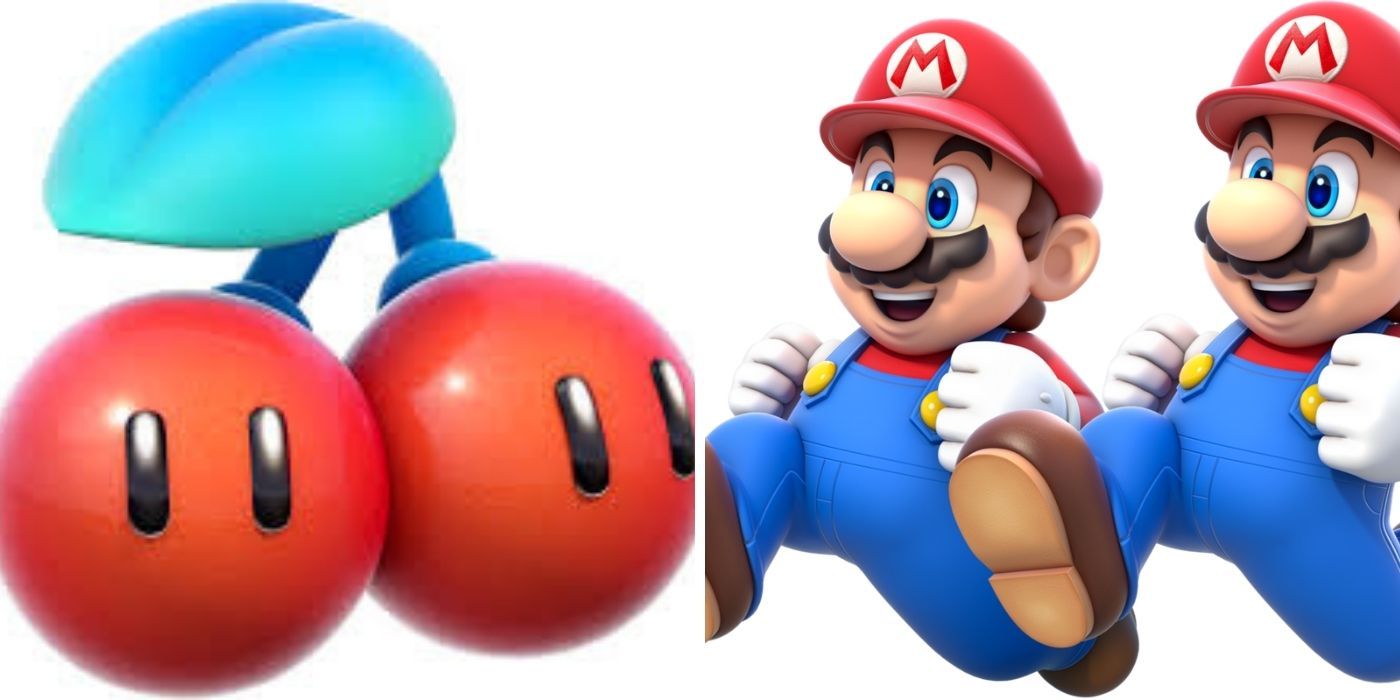 Split image of the Double Cherry and Mario