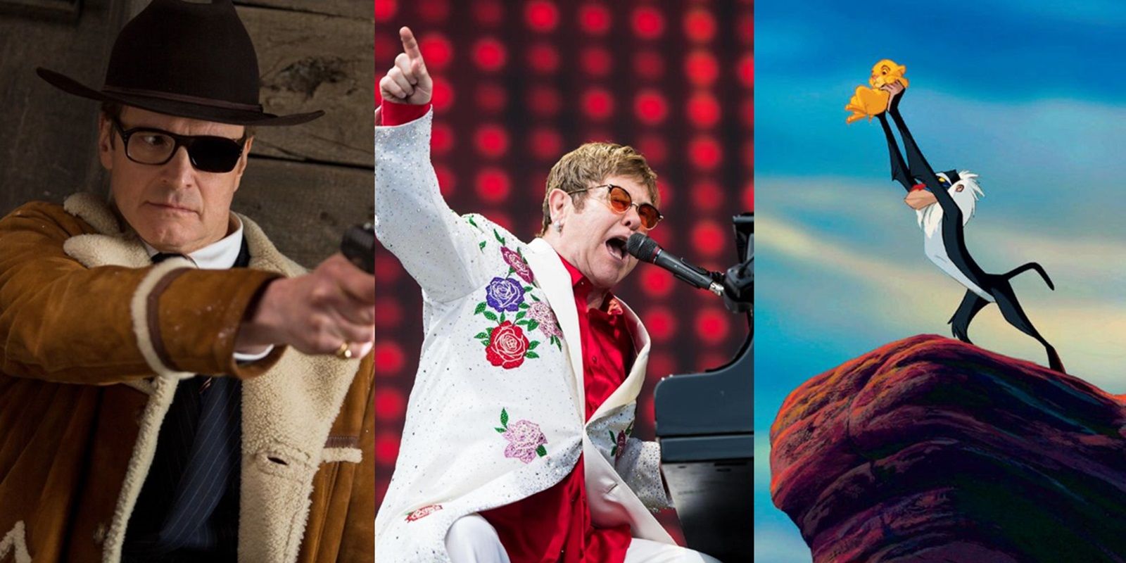 split image of multiple Elton John songs in movies