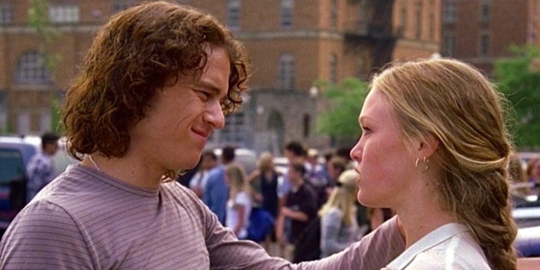 Patrick and Kat smiling at each other in 10 Things I Hate About You