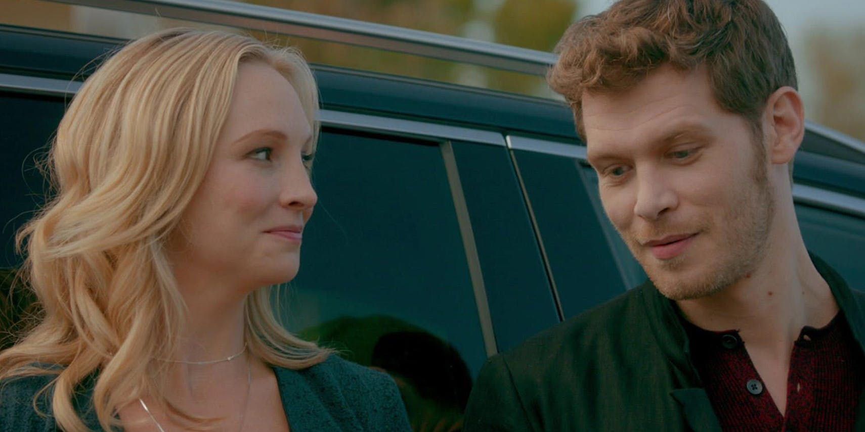 Caroline Forbes (Candice King) and Klaus Mikaelson (Joseph Morgan) in The Vampire Diaries