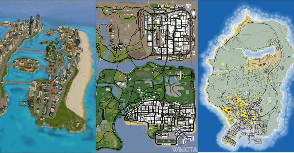 Every Grand Theft Auto Game Map Ranked Screenrant Every Grand Theft Auto Game Map Ranked Screenrant