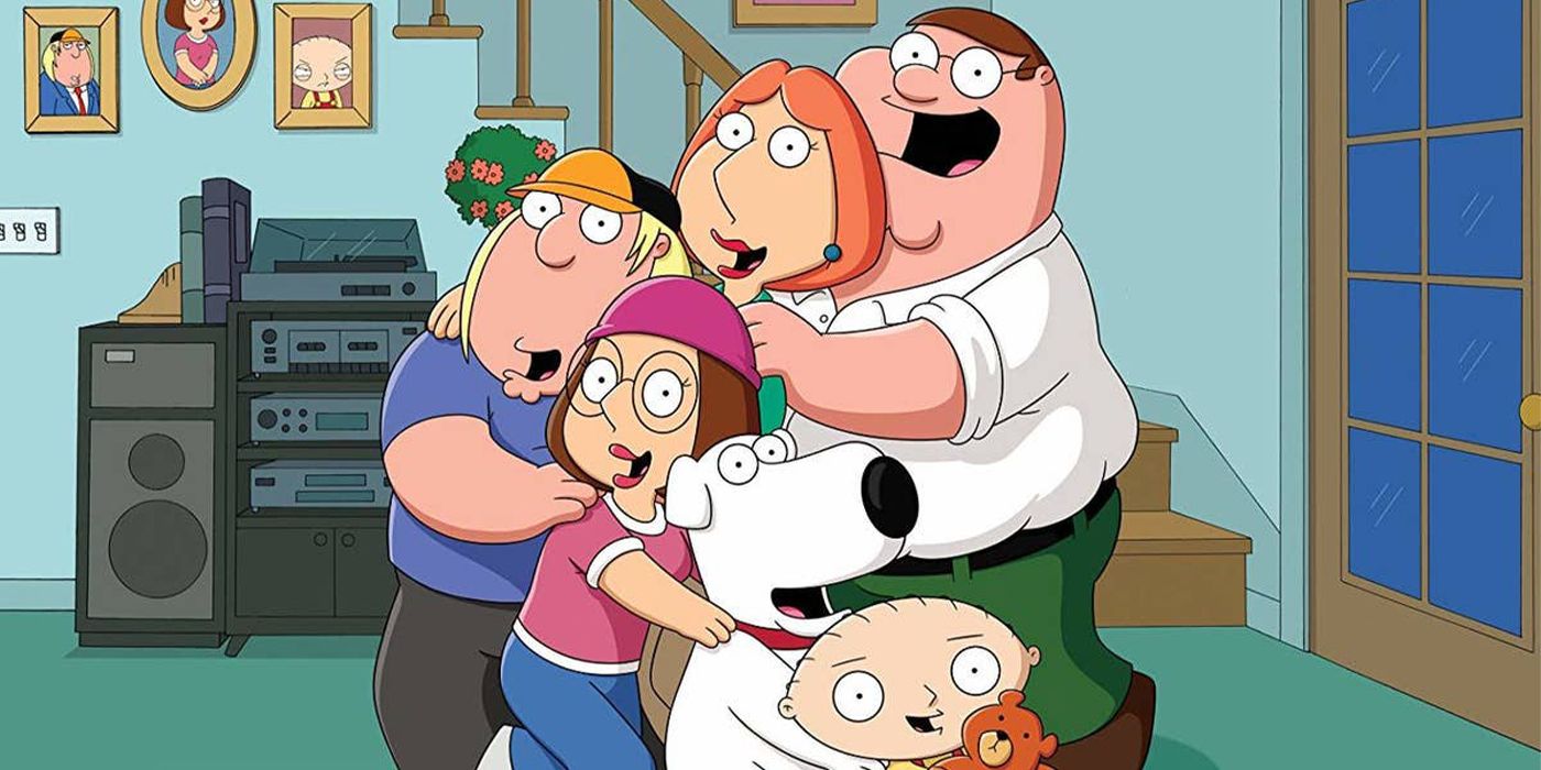 The Griffins hugging in Family Guy
