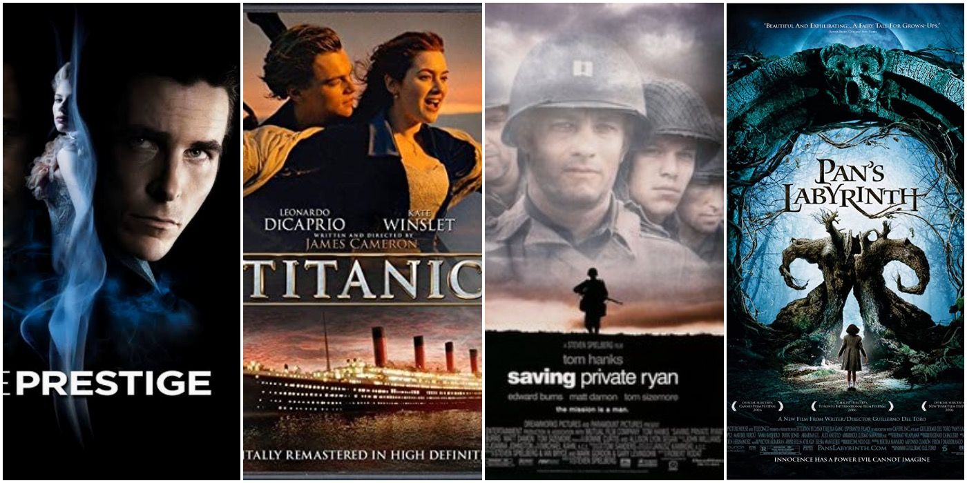 The Prestige, Titanic, saving Private Ryan, Pan's Labyrinth collage