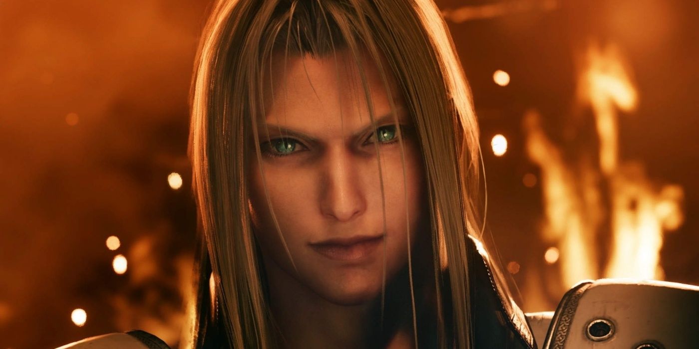 Final Fantasy VII Remake sephiroth fiery background