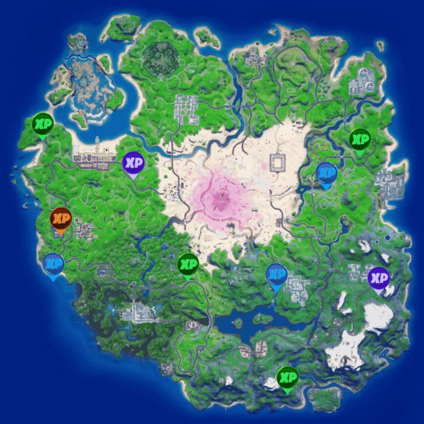 Map locations for all 10 Week 11 XP Coins in Fortnite Season 5