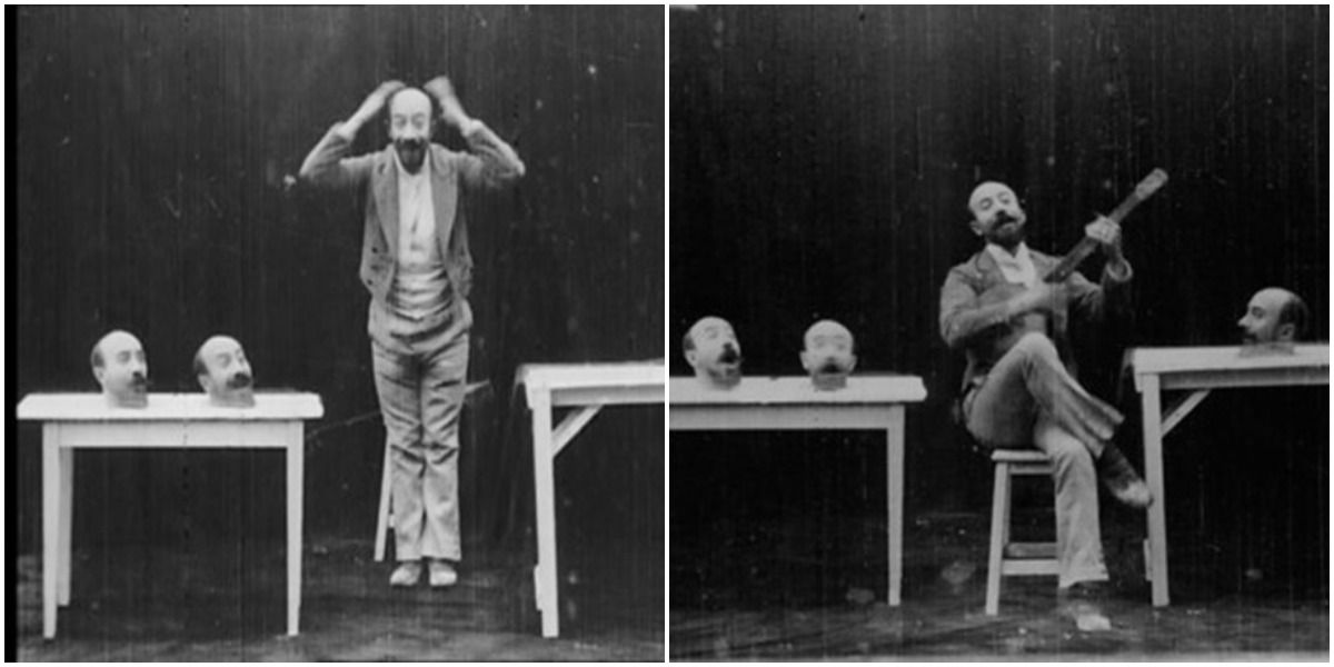 Two Stills From Four Heads Are Better Than One Georges Melies