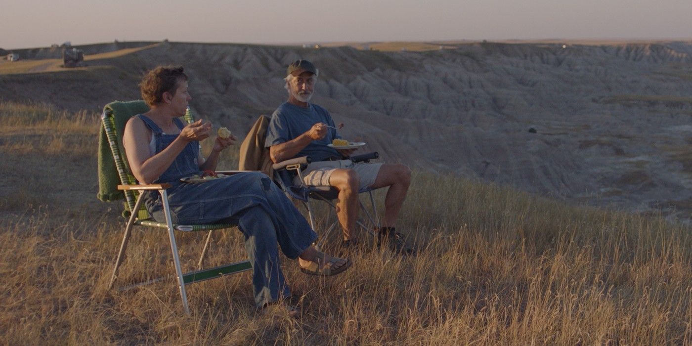 Frances McDormand and David Strathairn in Nomadland