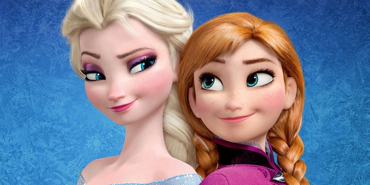 Frozen Anna and Elsa together and smiling