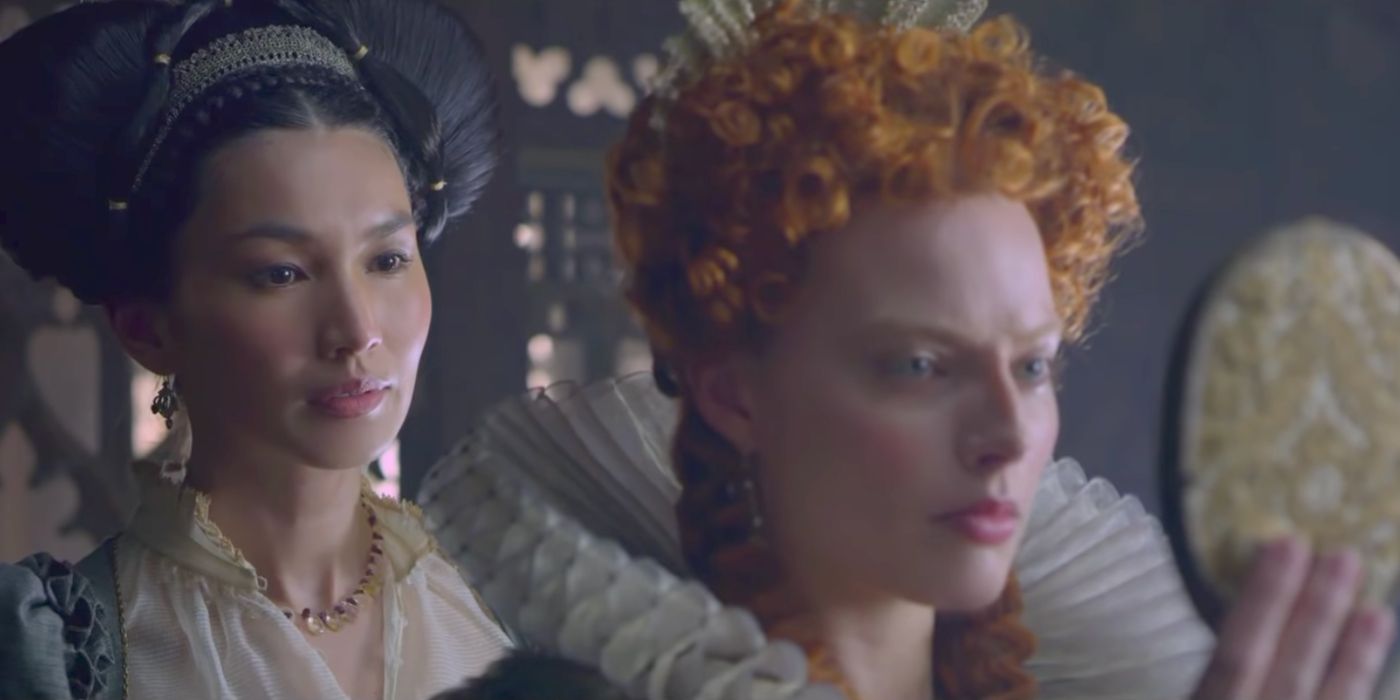 Gemma Chan and Margot Robbie in Mary Queen Of Scots