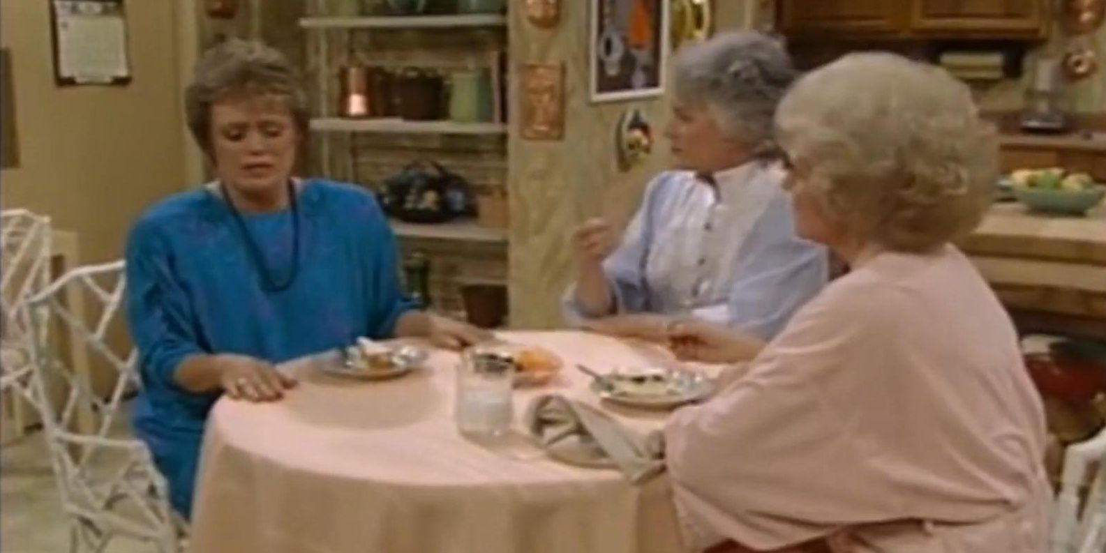 Blanche Sitting At A Table With Rose And Dorothy