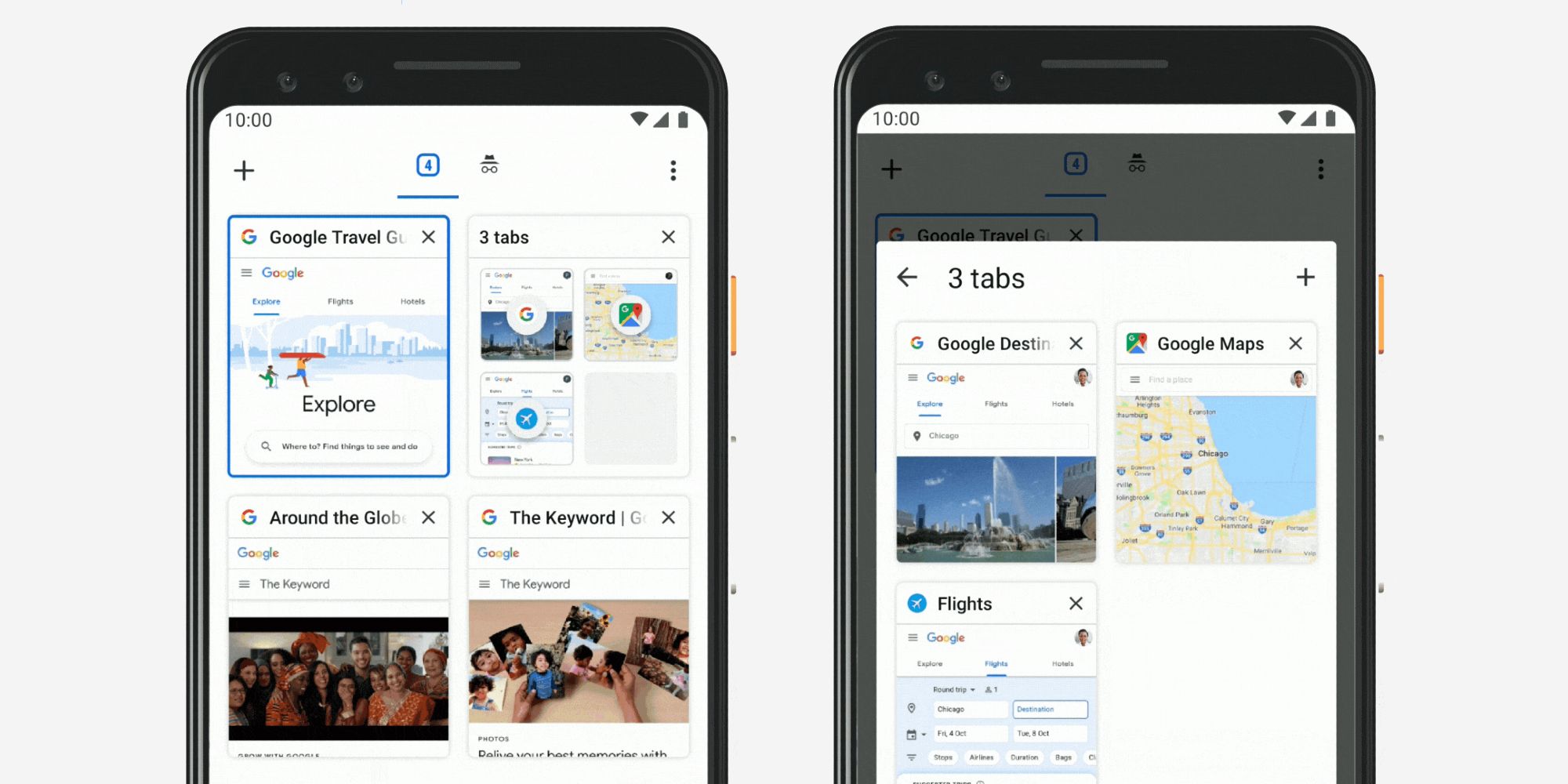 Google Chrome for Android tab group screenshots