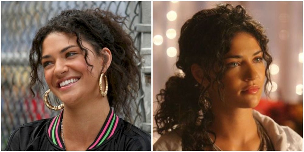 two pix of same curly haired girl