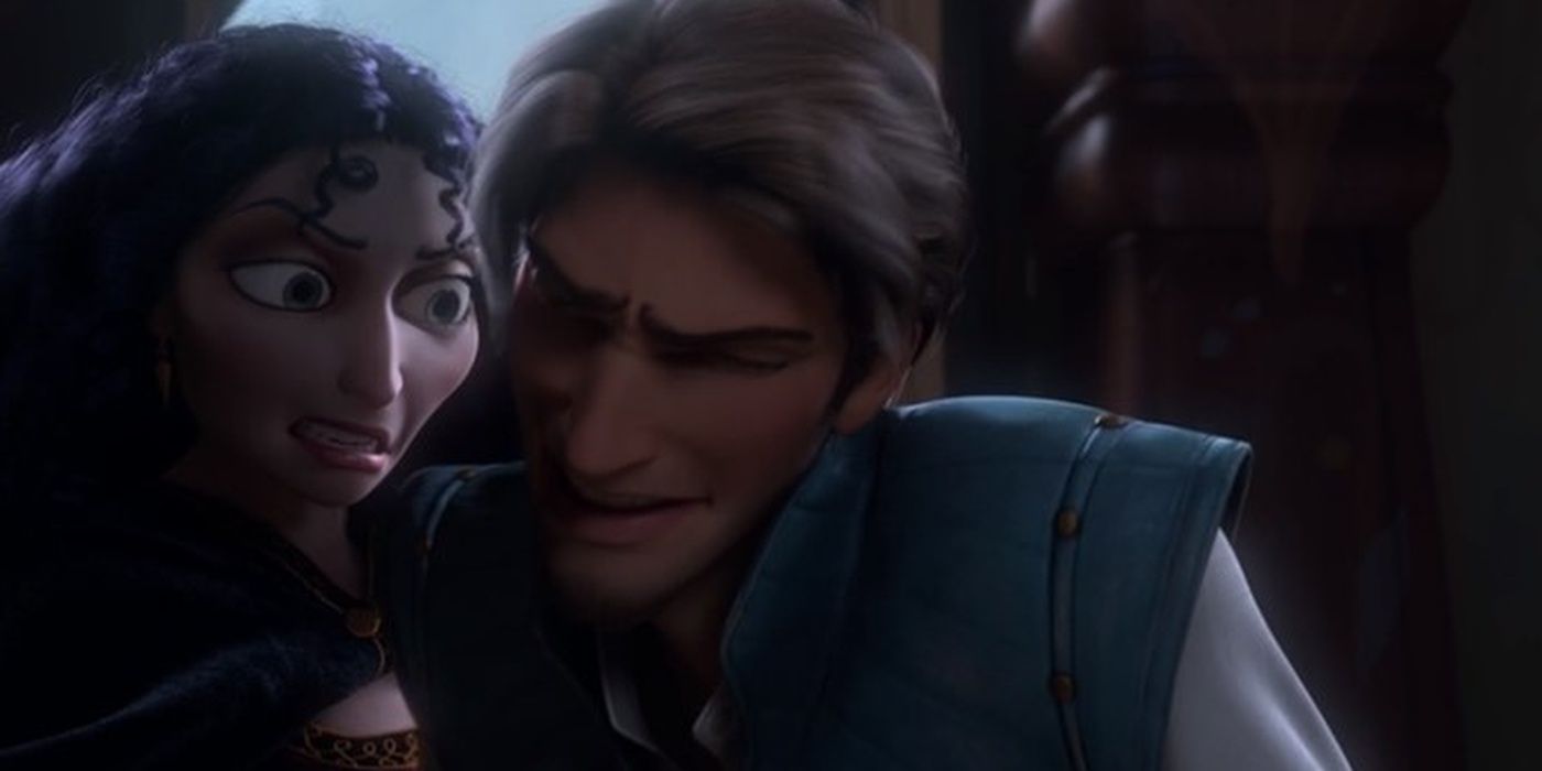 Gothel and Flynn in Tangled
