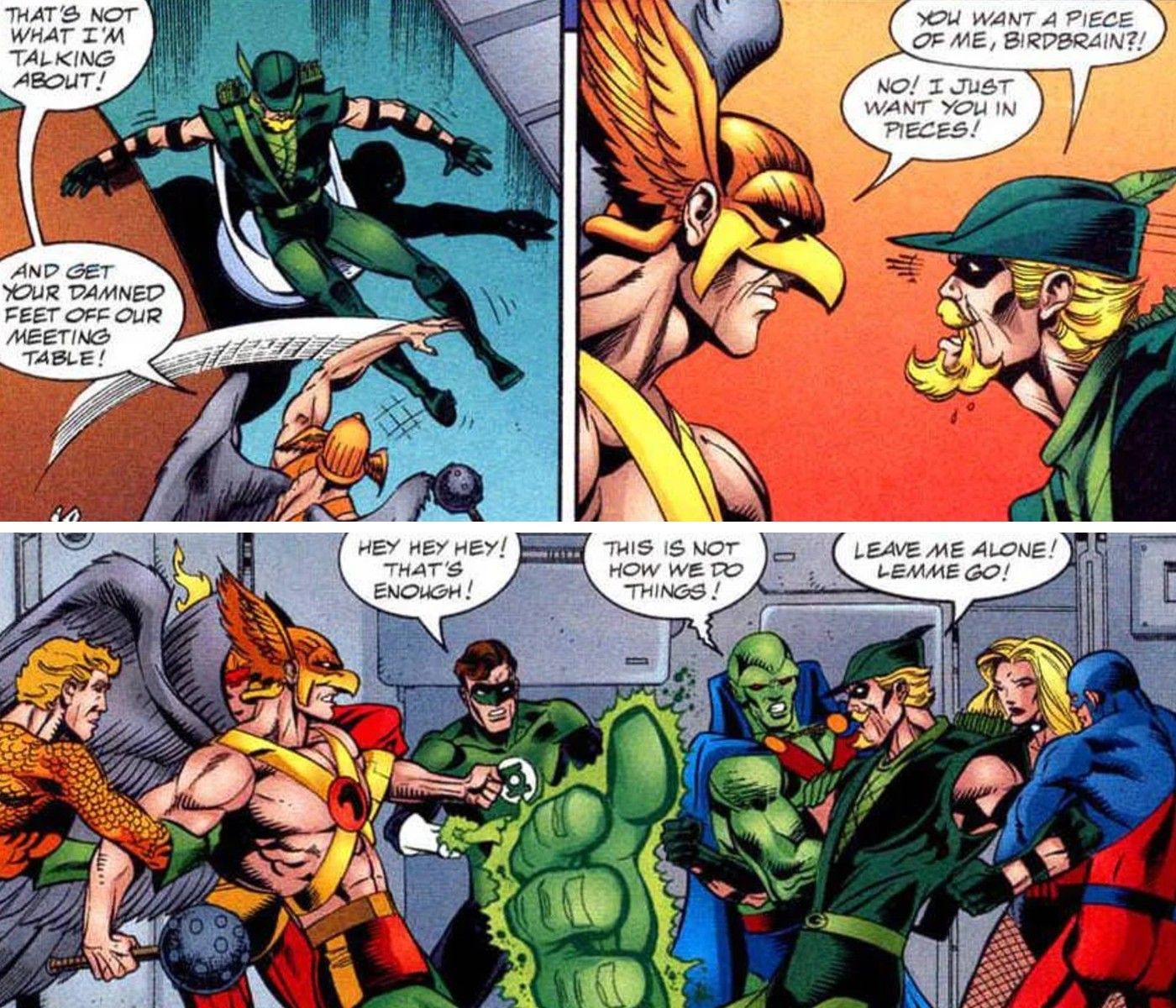 Green Arrow Hawkman argument
