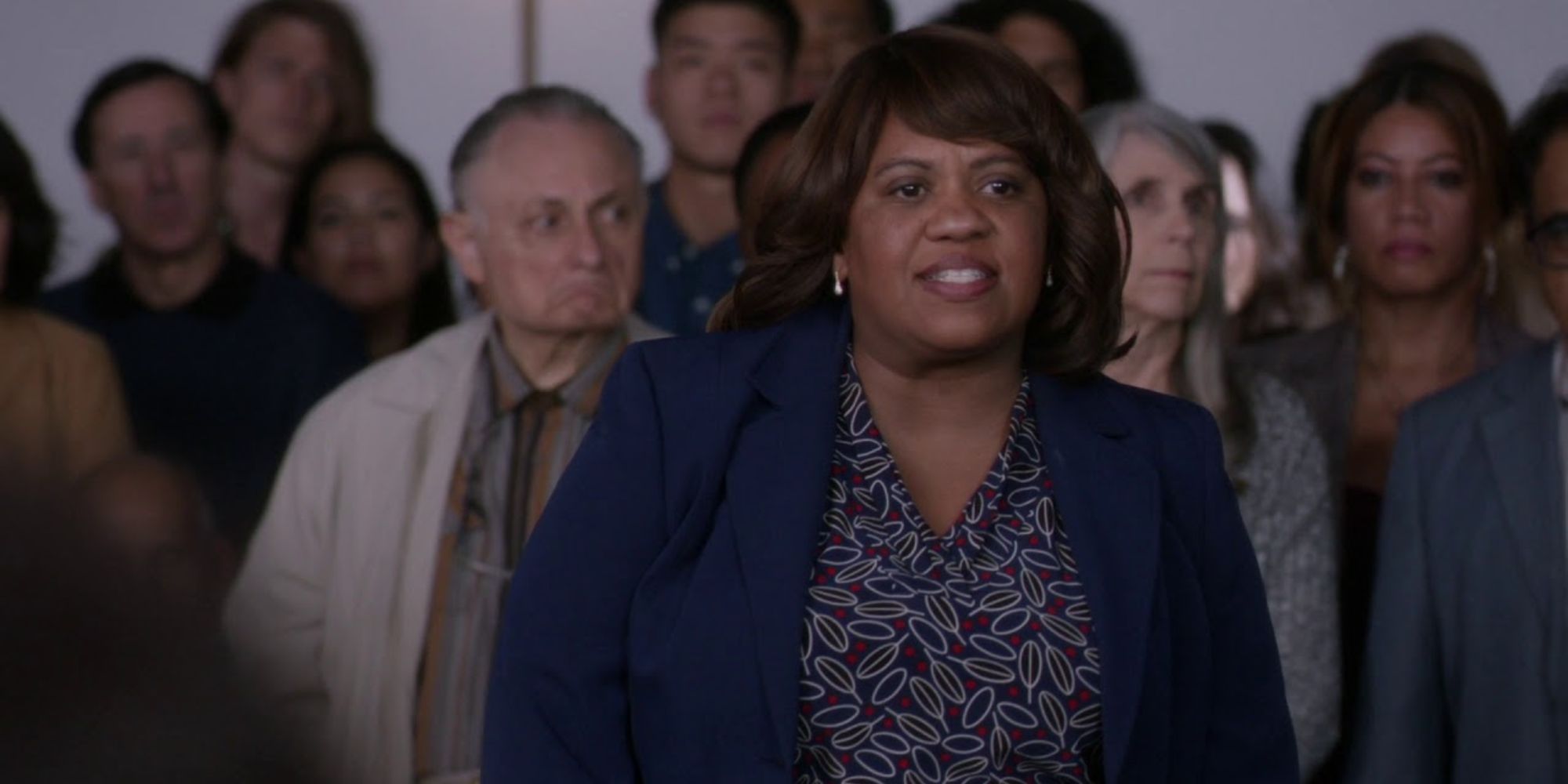 Bailey standing up in hearing in season 16 Grey&rsquo;s Anatomy