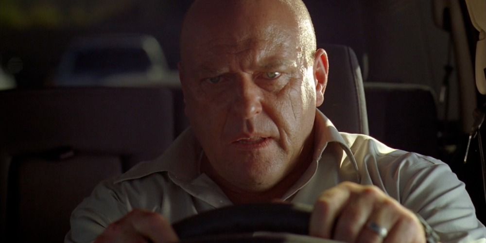 Hank driving his car in Breaking Bad