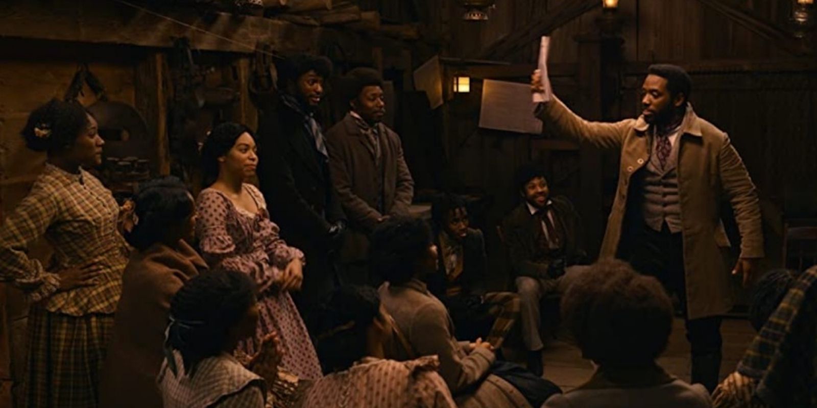 Henry leads a meeting of his abolitionist newspaper in Dickinson Season 2