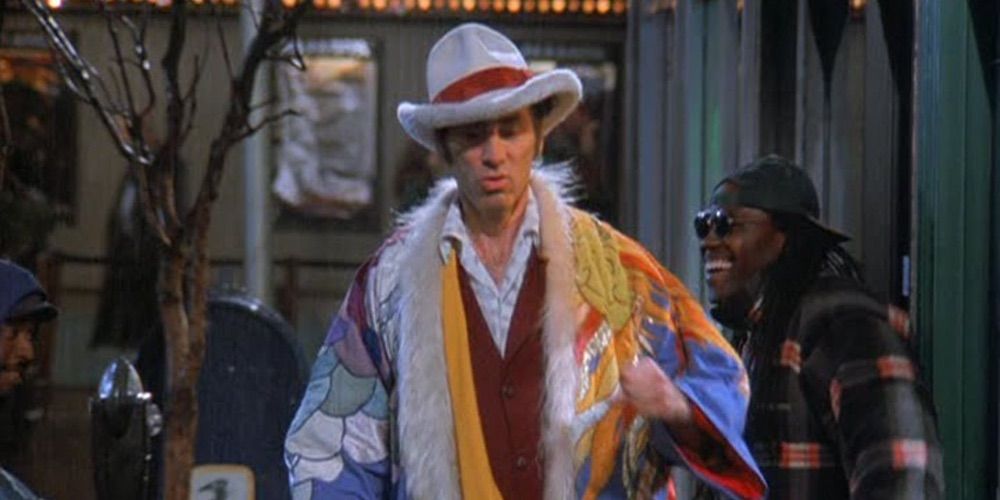 Kramer wearing a pimp outfit.
