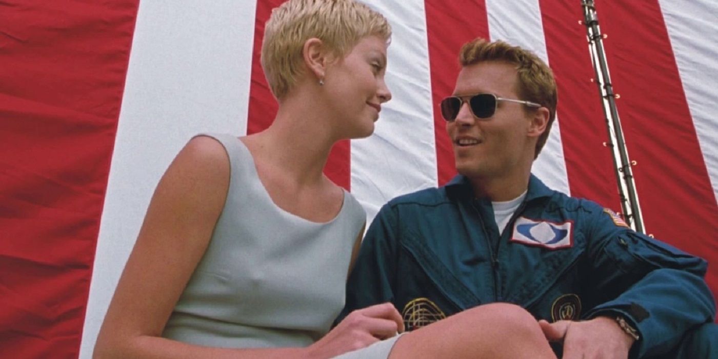 Johnny Depp and Charlize Theron in The Astronauts Wife.