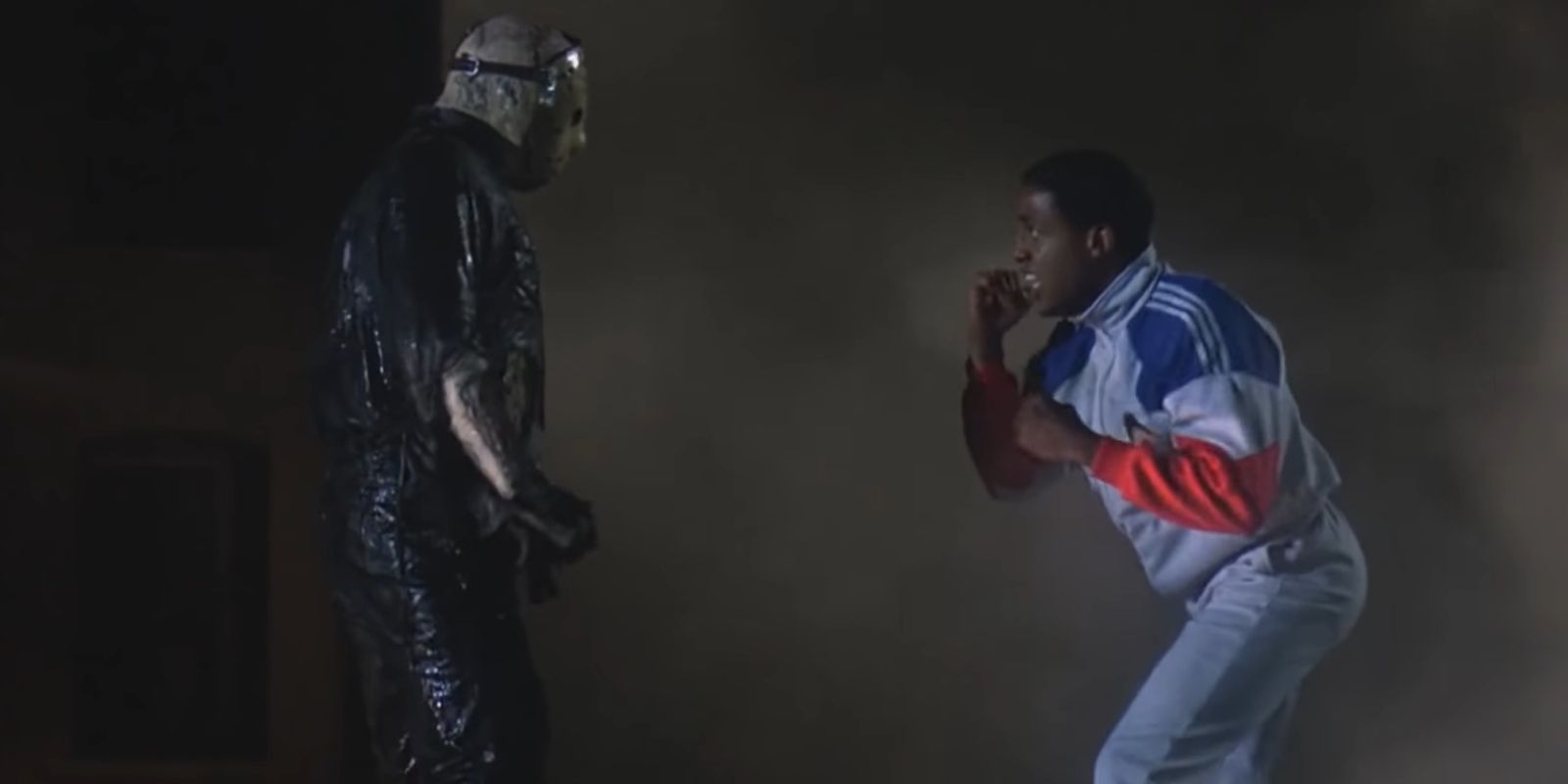 Julius Fighting Jason on the rooftop in Friday The 13th Part VIII Jason Takes Manhattan