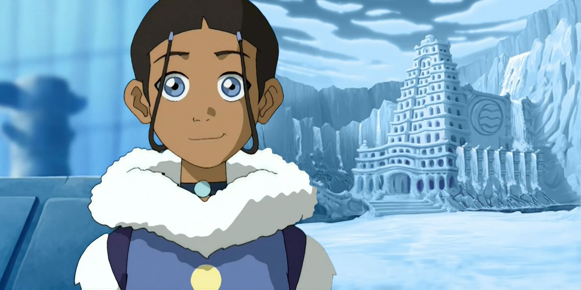 Katara smiling in Avatar the last airbender northern water tribe