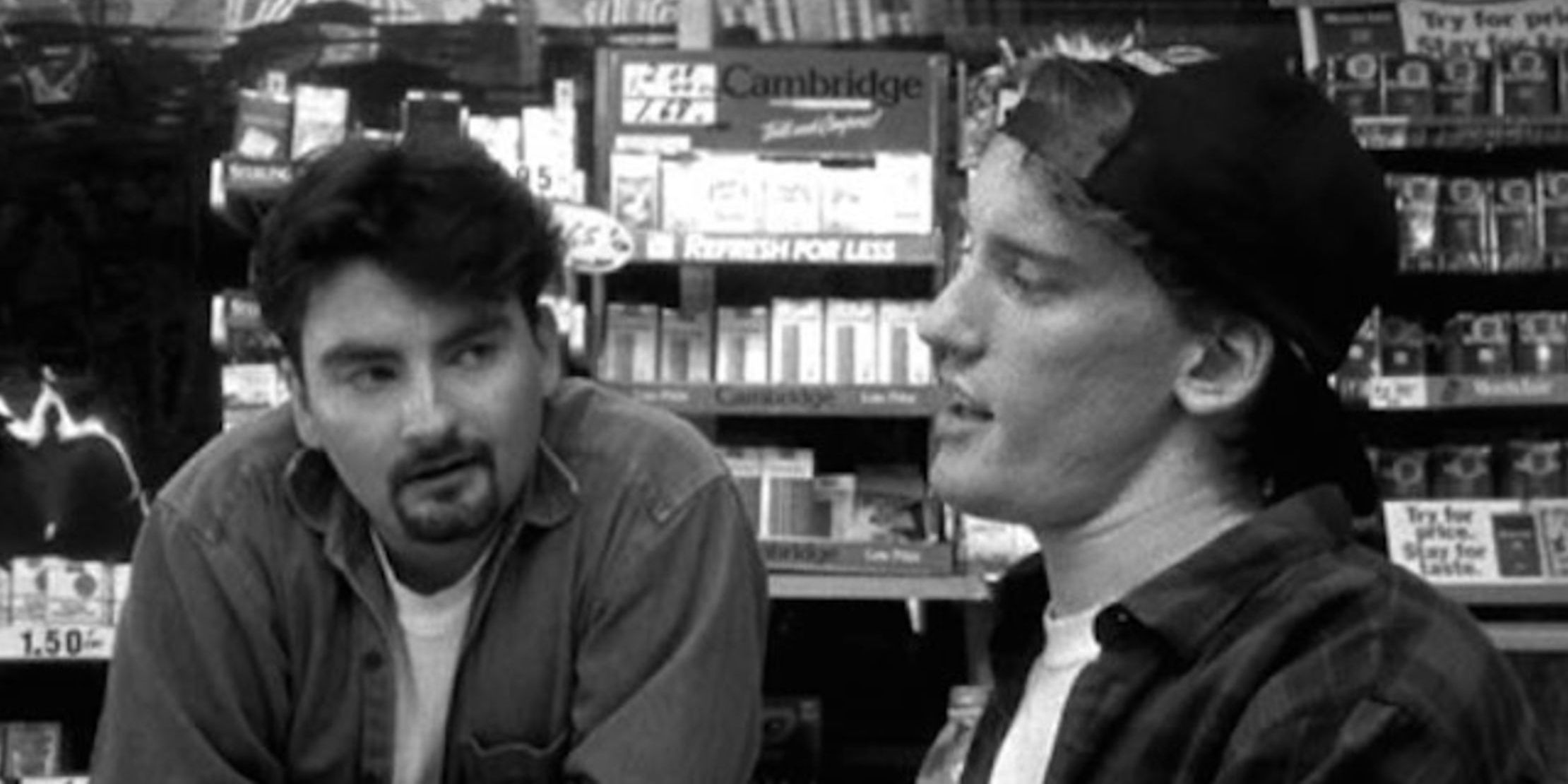 Randal e Dante no balcão em Clerks