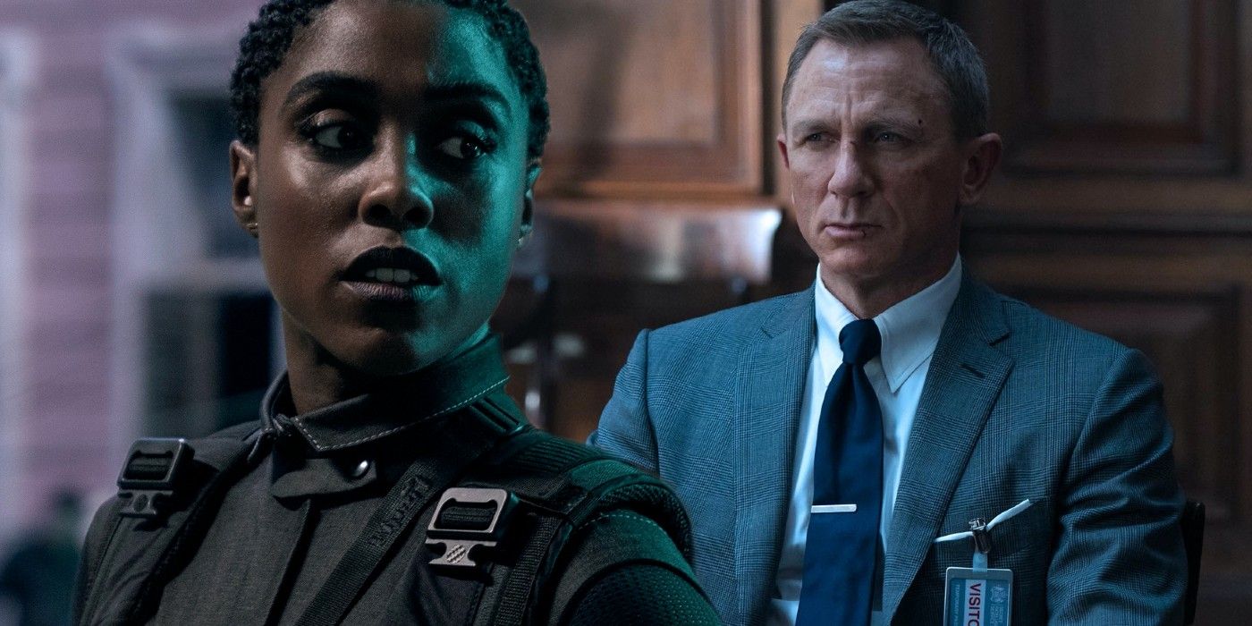 Lashana Lynch as Nomi and Daniel Craig as James Bond in No Time To Die