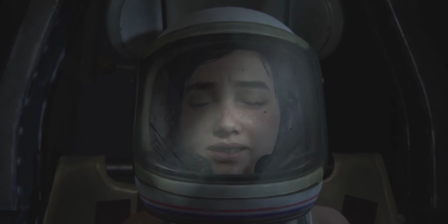 Eliie in an astronaut helmet in The Last of Us 2