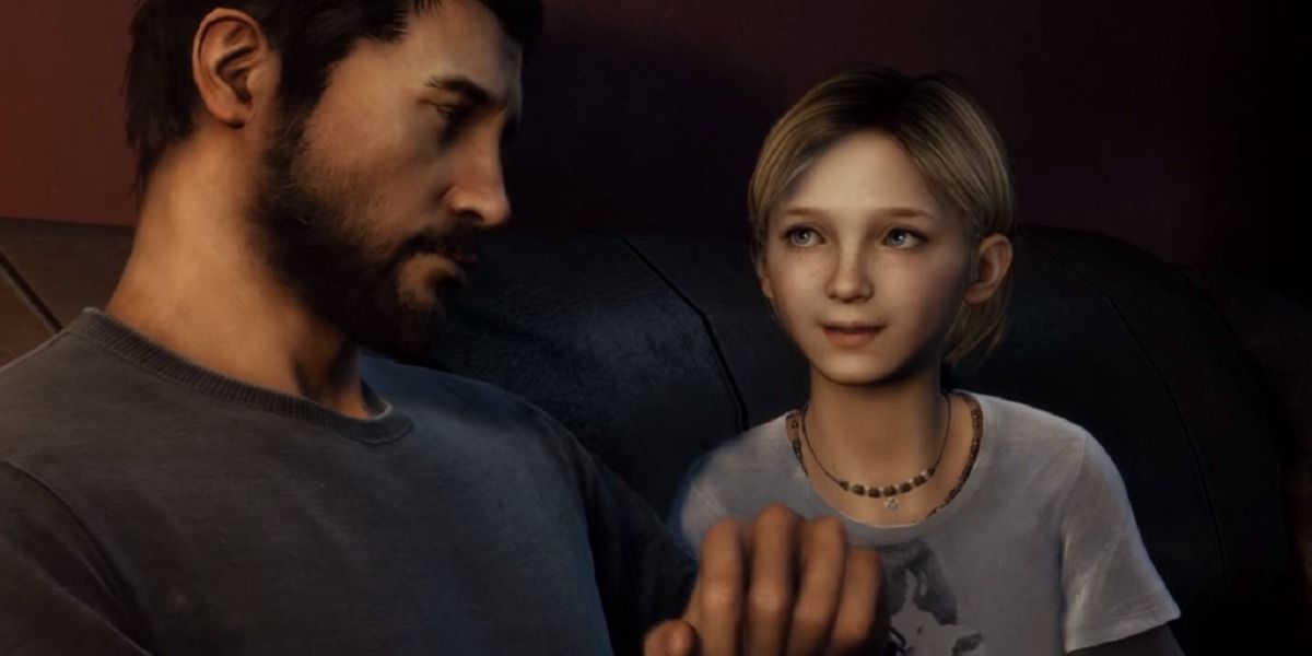 Sarah gives Joel a watch in The Last of Us