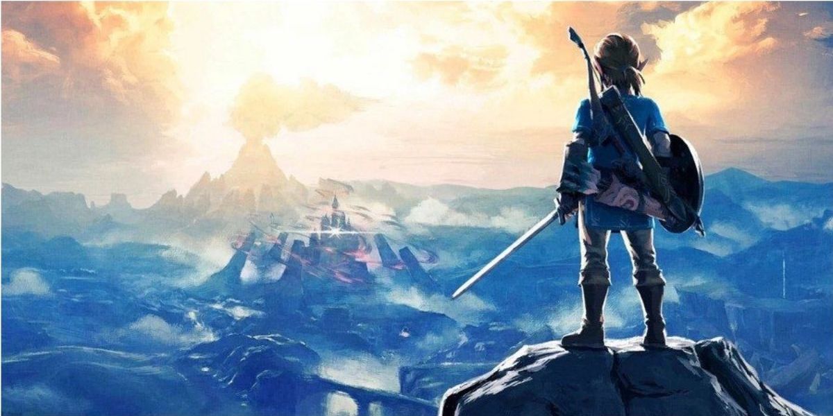 Link standing at the edge of Hyrule