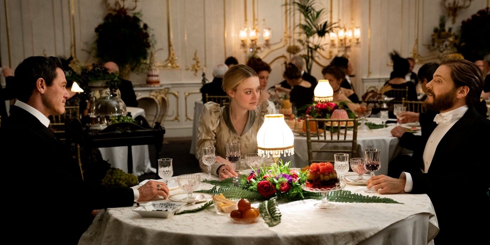 Luke Evans, Dakota Fanning and Daniel Bruhl in The Alienist