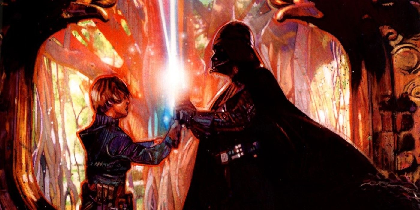 Luke Skywalker and Darth Vader in Splinter of the Mind's Eye