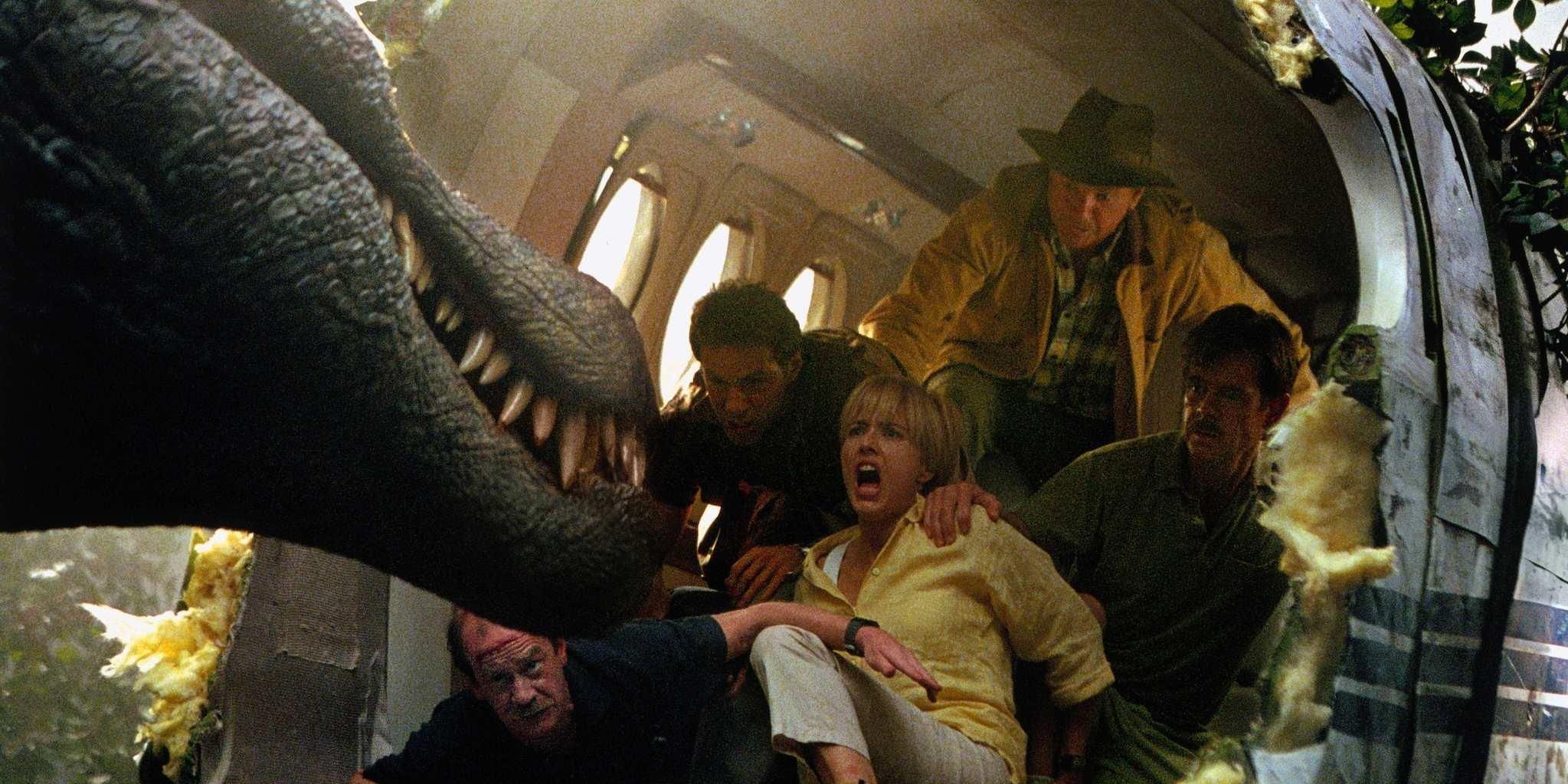 Jurassic Park scene where the visitors hide from a dino