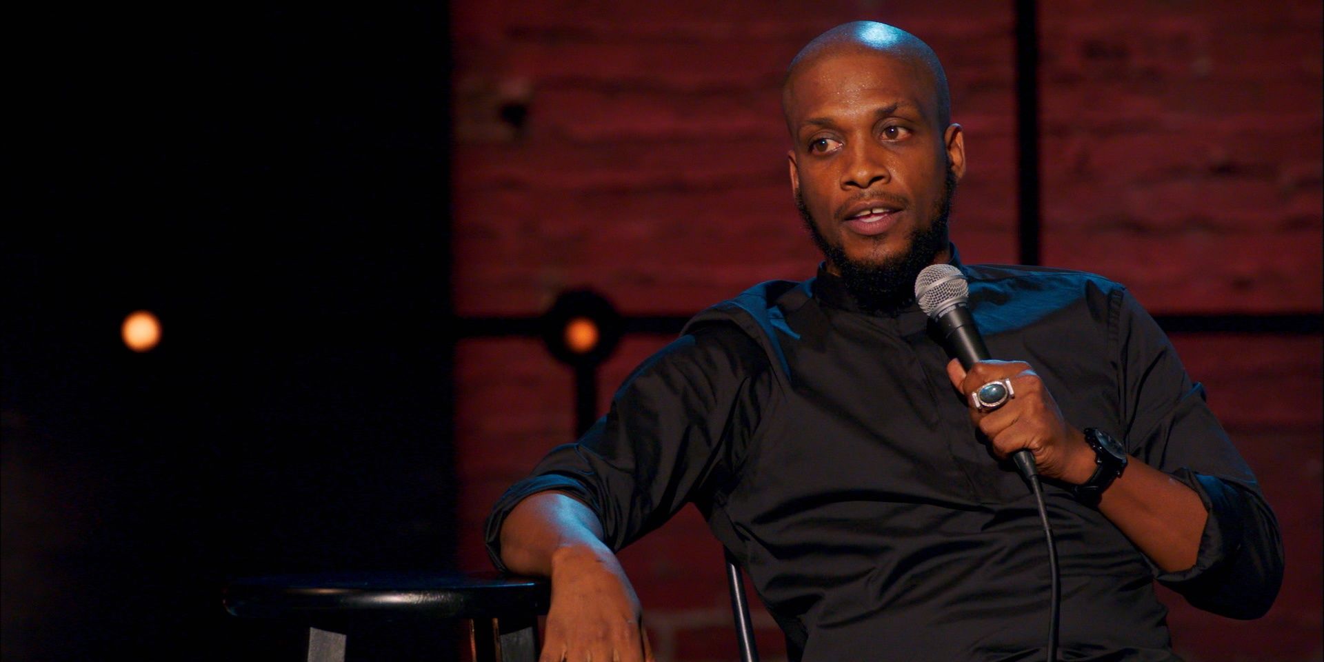 Texas comedian Ali Siddiq during his Comedy Central special show