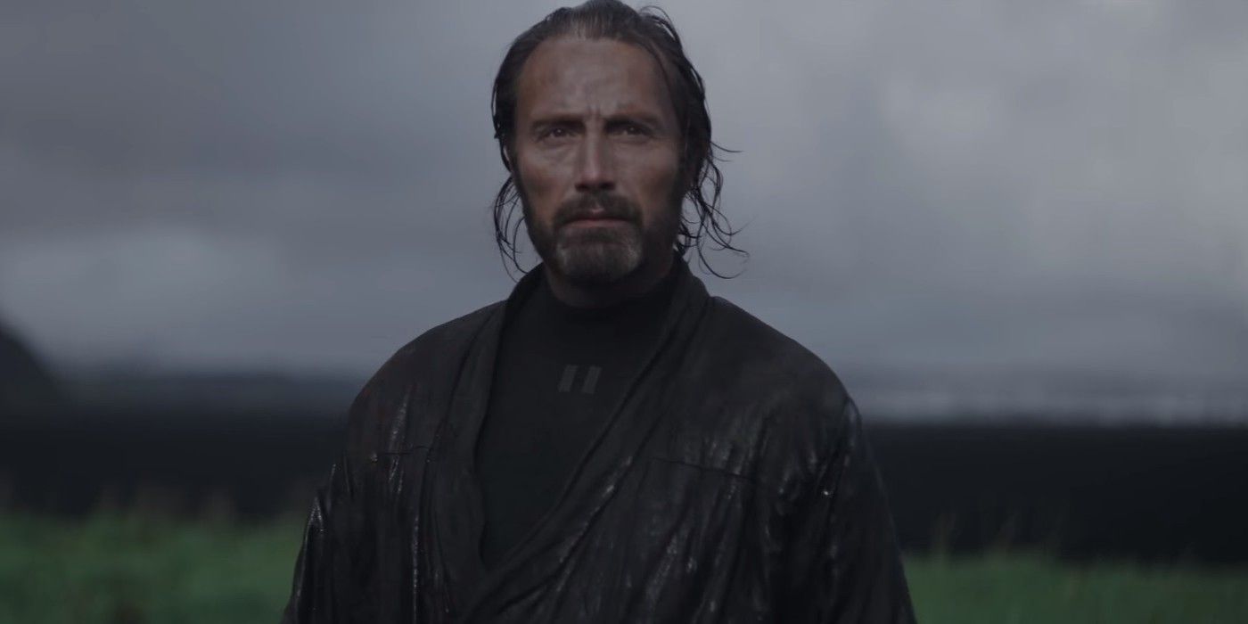 Galen Erso greets Krennic upon his arrival on his families farm in Rogue One 