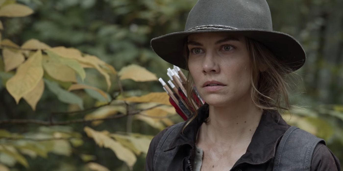 A picture of Maggie wearing her signature wide brimmed hat from The Walking Dead is shown.
