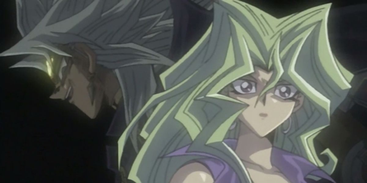 Mai battles Merik in the Yu-Gi-Oh! anime.