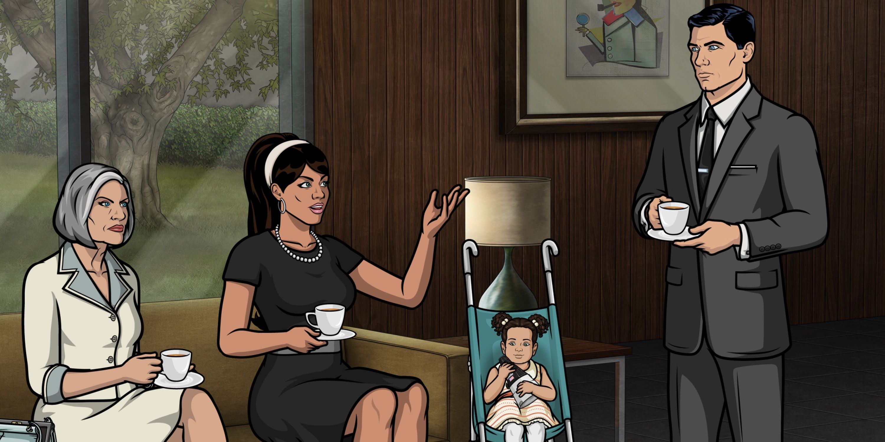 Malory Archer With Sterling, AJ and Lana