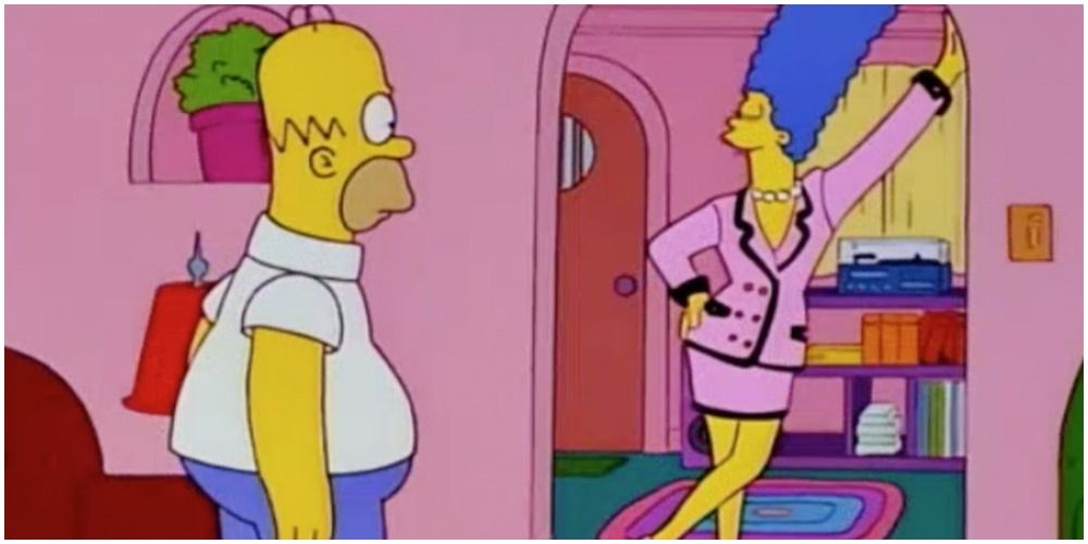 Marge wears a Chanel dress