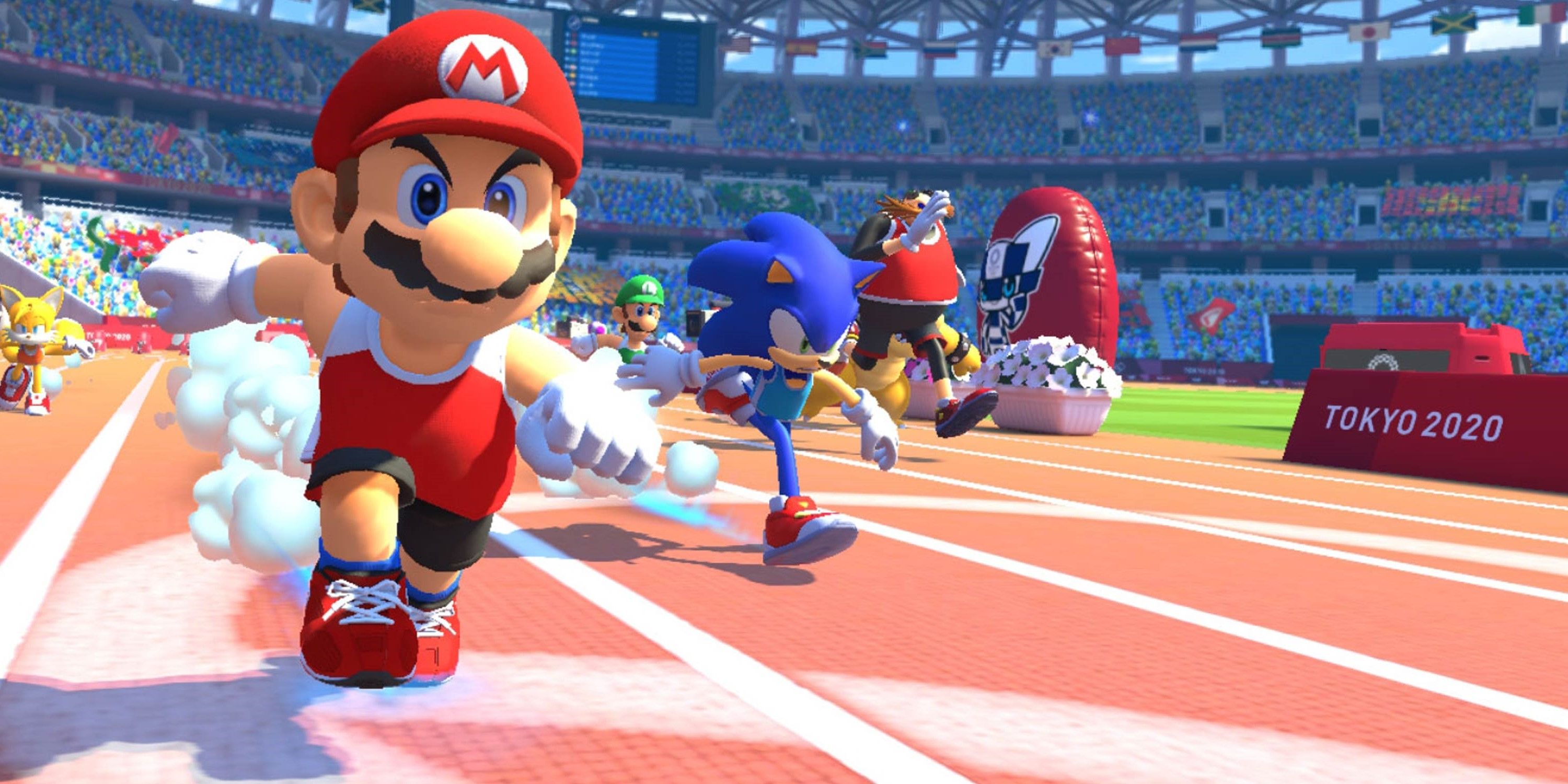 Mario running track in the Mario &amp; Sonic at the Olympic Games Tokyo 2020 game