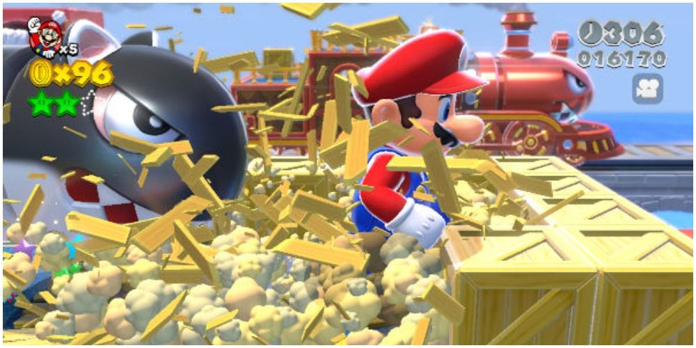 Level that shows Mario affected The Mega Mushroom