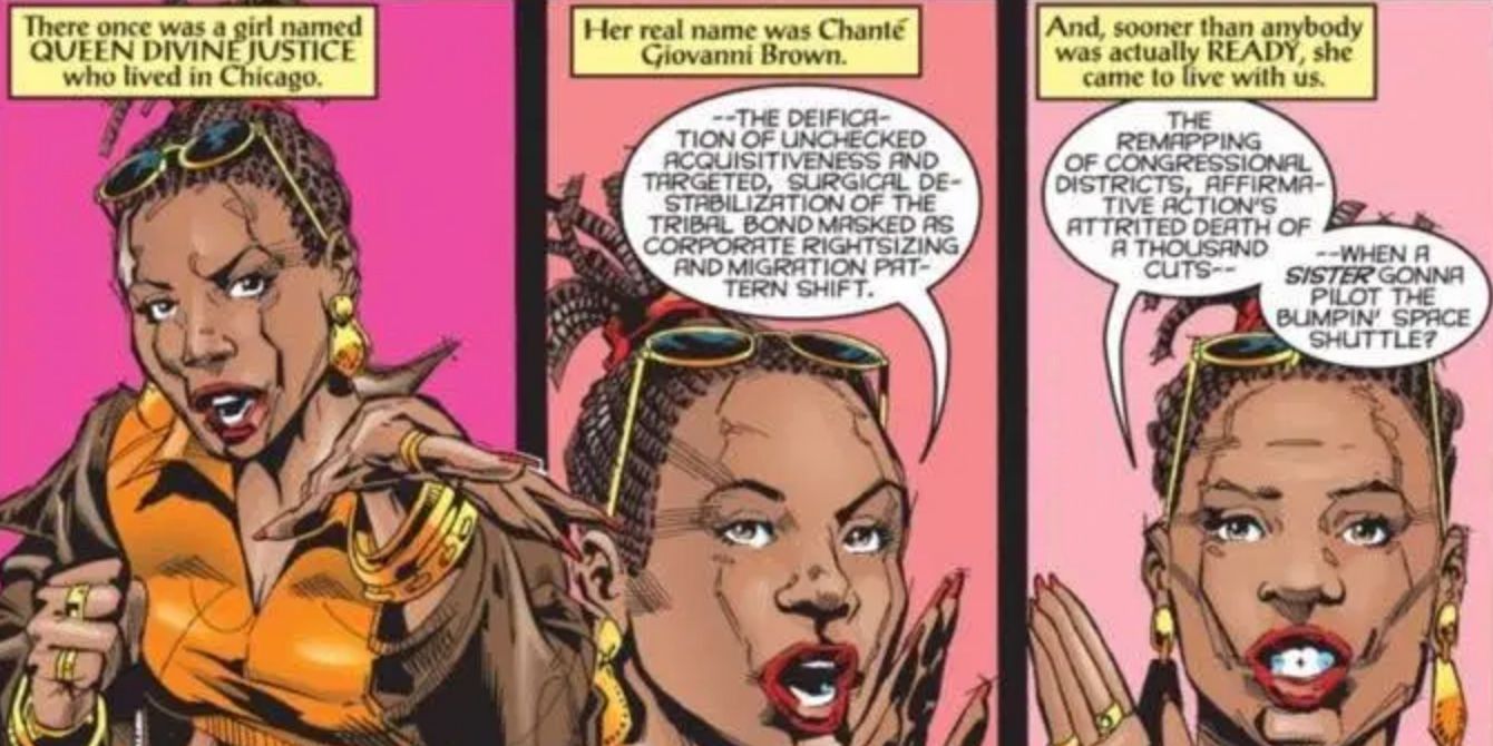 Wakandan-American e Dora Milaje membro Queen Divine Justice