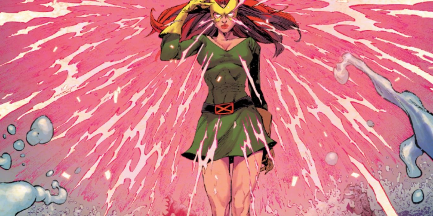 Marvel Girl Jean Grey emitindo seus poderes em X-Men Comic