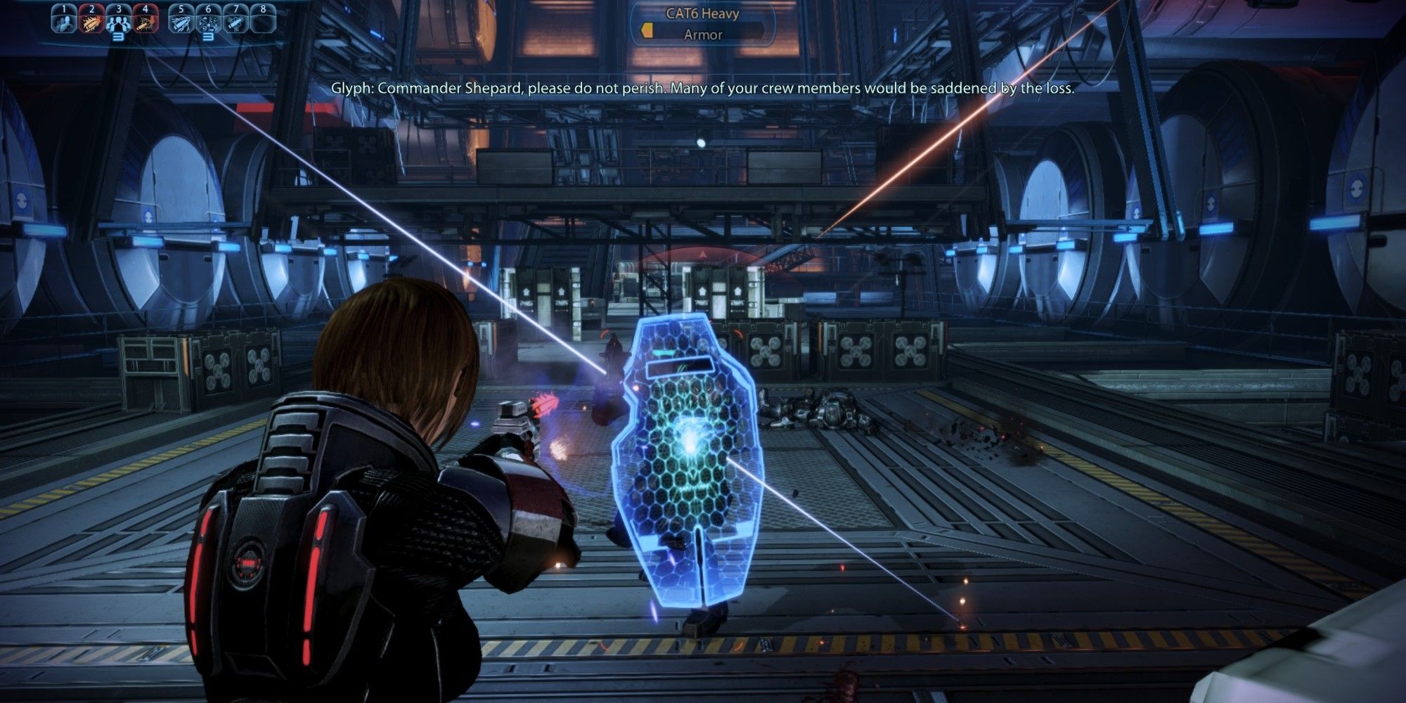 Shepard fights in the Citadel DLC for Mass Effect 3