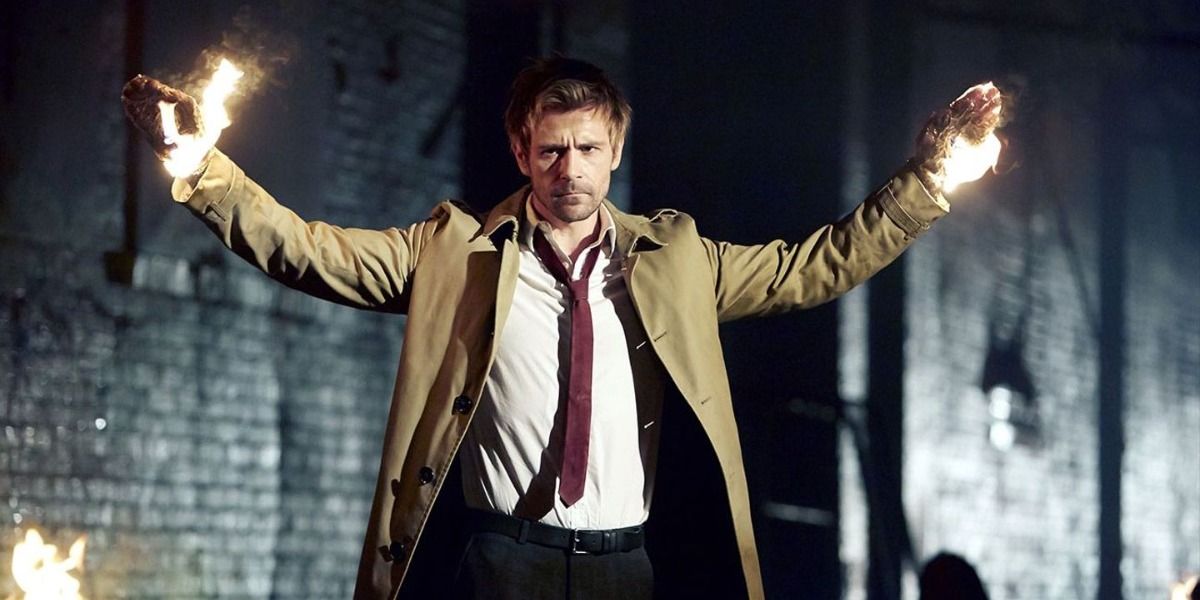 John Constantine conjuring magic in the series Constantine
